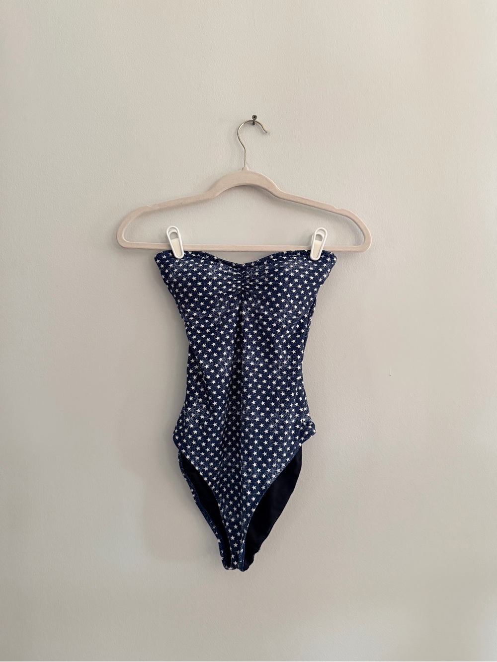 WeWoreWhat Navy and White Star Strapless Swimsuit - NWT